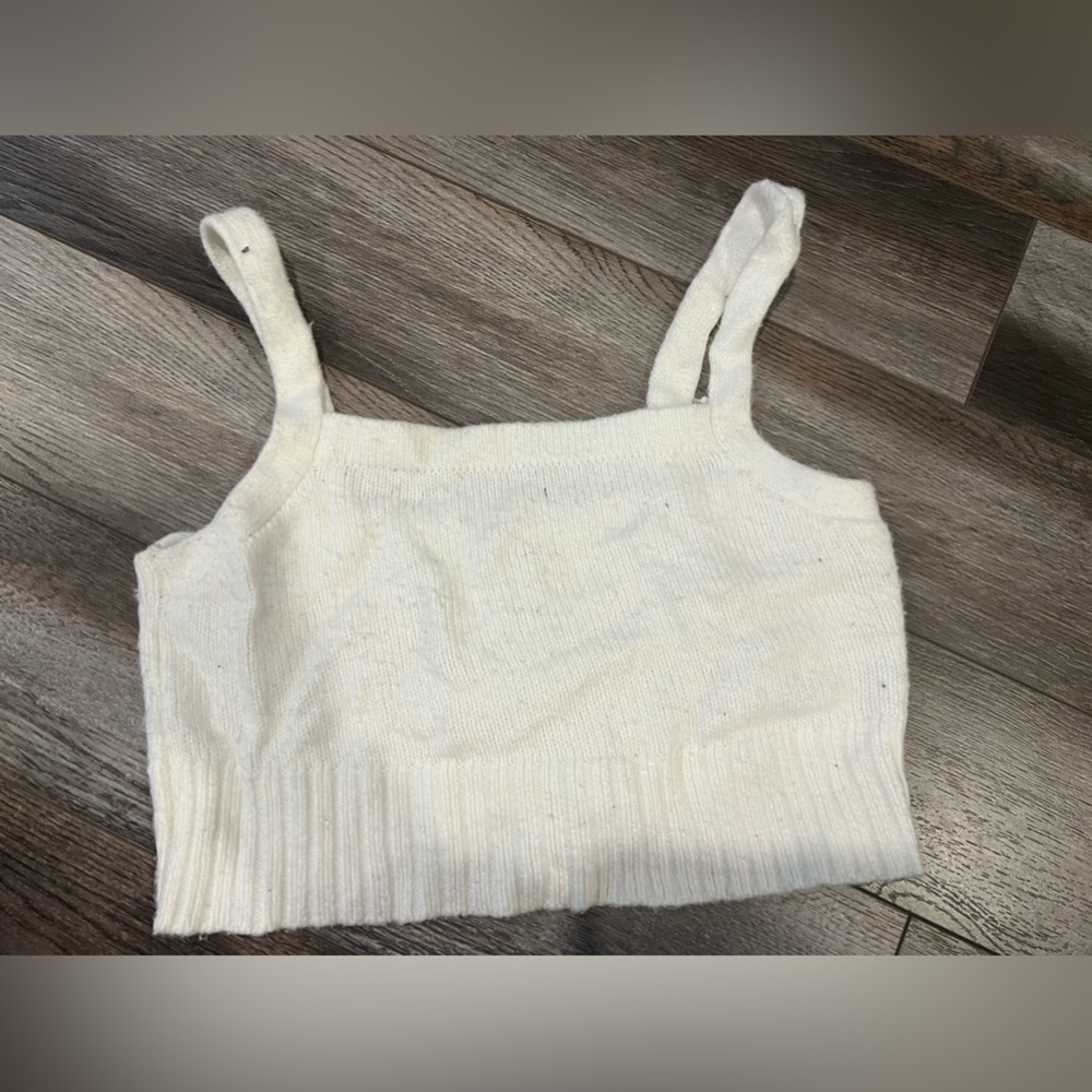White Cropped Tank